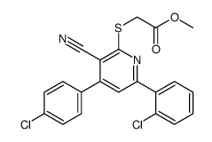 methyl 2-[6-(2-chlorophenyl)-4-(4-chlorophenyl)-3-cyanopyridin-2-yl]sulfanylacetate结构式