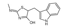 5-(1H-indol-3-ylmethyl)-2-(methylamino)-1,3-thiazol-4-one结构式