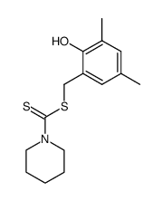 Piperidine-1-carbodithioic acid 2-hydroxy-3,5-dimethyl-benzyl ester结构式