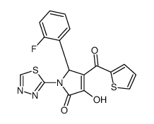 2-(2-fluorophenyl)-4-hydroxy-1-(1,3,4-thiadiazol-2-yl)-3-(thiophene-2-carbonyl)-2H-pyrrol-5-one结构式