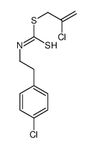 2-chloroprop-2-enyl N-[2-(4-chlorophenyl)ethyl]carbamodithioate Structure