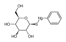 1-Phenylmercuri(II)thio-β-D-glucopyranose Structure