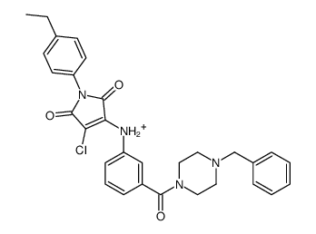 3-[3-(4-benzylpiperazin-4-ium-1-carbonyl)anilino]-4-chloro-1-(4-ethylphenyl)pyrrole-2,5-dione结构式