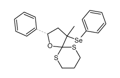 4-methyl-2-phenyl-4-(phenylselanyl)-1-oxa-6,10-dithiaspiro[4.5]decane结构式