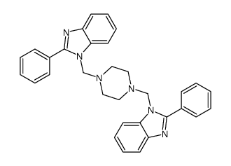 2-phenyl-1-[[4-[(2-phenylbenzimidazol-1-yl)methyl]piperazin-1-yl]methyl]benzimidazole结构式