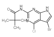 Propanamide, N-(5-bromo-4-chloro-7H-pyrrolo[2,3-d]pyrimidin-2-yl)-2,2-dimethyl- structure