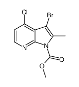 Methyl 3-bromo-4-chloro-2-methyl-1H-pyrrolo[2,3-b]pyridine-1-carb oxylate结构式