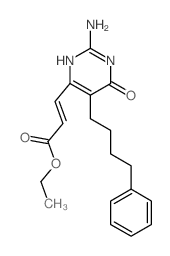 ethyl 3-[2-amino-6-oxo-5-(4-phenylbutyl)-3H-pyrimidin-4-yl]prop-2-enoate结构式