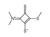 4-(Dimethylamino)-2-(methylthio)-3-thioxocyclobutenylium-1-thiolat结构式