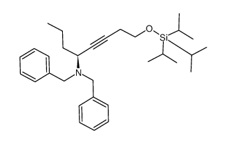 (S)-N,N-dibenzyl-8-((triisopropylsilyl)oxy)oct-5-yn-4-amine结构式
