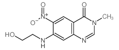 7-(2-hydroxyethylamino)-3-methyl-6-nitro-quinazolin-4-one结构式