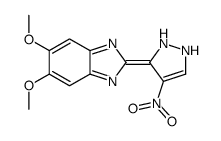 5,6-dimethoxy-2-(4-nitro-1,2-dihydropyrazol-3-ylidene)benzimidazole结构式