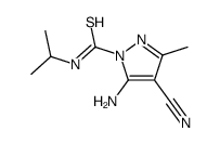 5-amino-4-cyano-3-methyl-N-propan-2-ylpyrazole-1-carbothioamide结构式