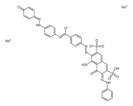 4-amino-5-hydroxy-3-[[4-[[[4-[(4-hydroxyphenyl)azo]phenyl]amino]carbonyl]phenyl]azo]-6-(phenylazo)naphthalene-2,7-disulphonic acid, sodium salt结构式