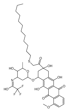 N-[6-[[3-(2-dodecylsulfanylacetyl)-3,5,12-trihydroxy-10-methoxy-6,11-dioxo-2,4-dihydro-1H-tetracen-1-yl]oxy]-3-hydroxy-2-methyloxan-4-yl]-2,2,2-trifluoroacetamide Structure