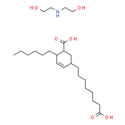 5(or 6)-carboxy-4-hexylcyclohex-2-ene-1-octanoic acid, compound with 2,2'-iminodiethanol (1:1) Structure