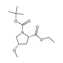 1-(tert-butyl) 2-ethyl (2S,4S)-4-methoxypyrrolidine-1,2-dicarboxylate结构式