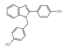 4-((2-(4-hydroxyphenyl)-1H-benzimidazol-1-yl)methyl)phenol Structure