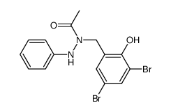 acetic acid-[N-(3,5-dibromo-2-hydroxy-benzyl)-N'-phenyl-hydrazide]结构式