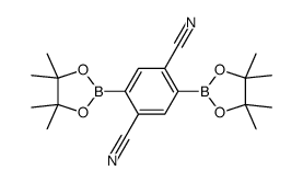 2,5-bis(4,4,5,5-tetramethyl-1,3,2-dioxaborolan-2-yl)benzene-1,4-dicarbonitrile结构式