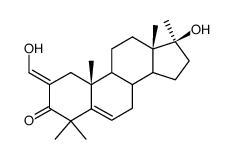 4.4.17α-Trimethyl-2-hydroxymethylen-androsten-(5)-17β-ol-3-on结构式
