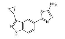5-(3-cyclopropyl-1H-indazol-5-yl)-1,3,4-thiadiazol-2-amine Structure