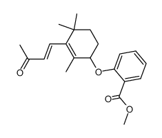 2-[2,4,4-Trimethyl-3-((E)-3-oxo-but-1-enyl)-cyclohex-2-enyloxy]-benzoic acid methyl ester Structure