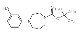 4-(3-羟基苯基)全氢-1,4-二氮杂卓-1-羧酸叔丁酯结构式