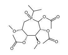 1,2,4-tri-O-acetyl-6-deoxy-6-C-(isopropylphosphinyl)-3,5-di-O-methyl-D-glucoseptanose Structure