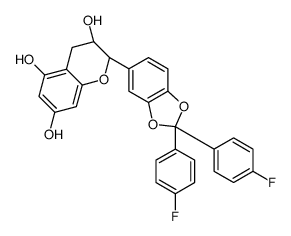 (2R-trans)-2-[2,2-bis(4-fluorophenyl)-1,3-benzodioxol-5-yl]-3,4-dihydro-2H-1-benzopyran-3,5,7-triol结构式