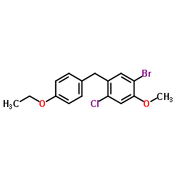 1-Bromo-4-chloro-5-(4-ethoxybenzyl)-2-methoxybenzene结构式