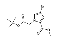 4-bromo-1-tert-butoxycarbonylmethyl-1H-pyrrole-2-carboxylic acid methyl ester结构式