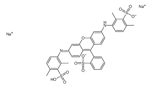 disodium hydrogen-2-[6-[(2,4-dimethylsulphonatophenyl)amino]-3-[(2,4-dimethylsulphonatophenyl)imino]-3H-xanthen-9-yl]benzenesulphonate structure