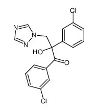 1,2-bis(3-chlorophenyl)-2-hydroxy-3-(1H-1,2,4-triazol-1-yl)propan-1-one结构式