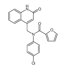 2-Furancarboxamide, N-(4-chlorophenyl)-N-[(1,2-dihydro-2-oxo-4-quinolinyl)methyl] Structure