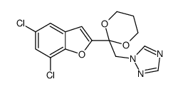 1-[[2-(5,7-dichloro-1-benzofuran-2-yl)-1,3-dioxan-2-yl]methyl]-1,2,4-triazole结构式