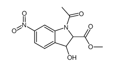 1-acetyl-3-hydroxy-6-nitro-indoline-2-carboxylic acid methyl ester Structure