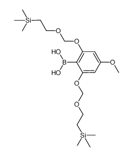 4-methoxy-2,6-bis-[2-(trimethylsilyl)ethoxymethoxy]phenylboronic acid结构式
