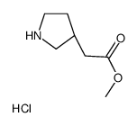 3-Pyrrolidineacetic acid, Methyl ester, hydrochloride, (3S)- structure