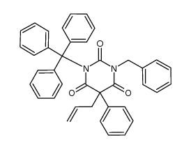 5-allyl-1-benzyl-5-phenyl-3-tritylpyrimidine-2,4,6(1H,3H,5H)-trione结构式