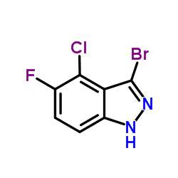 3-Bromo-4-chloro-5-fluoro-1H-indazole结构式