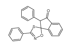 3-oxo-2,3'-diphenylspiro[indane-1,5'-(1',4',2'-oxathiazole)]结构式