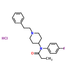 N-(4-Fluorophenyl)-N-[1-(2-phenylethyl)-4-piperidinyl]propanamide hydrochloride (1:1)结构式