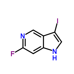 6-Fluoro-3-iodo-1H-pyrrolo[3,2-c]pyridine结构式
