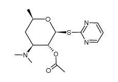 (2S,3R,4S,6R)-4-(dimethylamino)-6-methyl-2-(pyrimidin-2-ylthio)tetrahydro-2H-pyran-3-yl acetate Structure