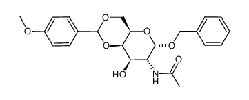 benzyl 2-acetamido-2-deoxy-4,6-O-(4-methoxybenzylidene)-α-D-galactopyranoside结构式