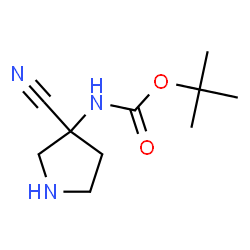 (3-氰基吡咯烷-3-基)氨基甲酸叔丁酯结构式