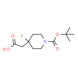 2-(1-(tert-butoxycarbonyl)-4-fluoropiperidin-4-yl)acetic acid结构式