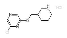 2-Chloro-6-(3-piperidinylmethoxy)pyrazine hydrochloride结构式