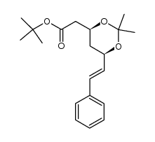 t-butyl (3S*,5R*,6E)-7-phenyl-3,5-isopropylidenedioxy-6-heptenoate结构式